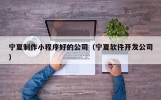 丹阳宁夏制作小程序好的公司（宁夏软件开发公司）